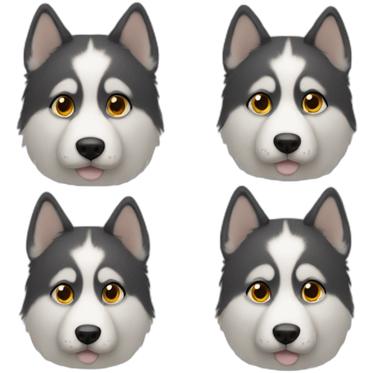 haski with different eye color emoji