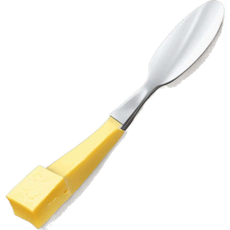 A curl of margarine on the tip of a butter knife emoji