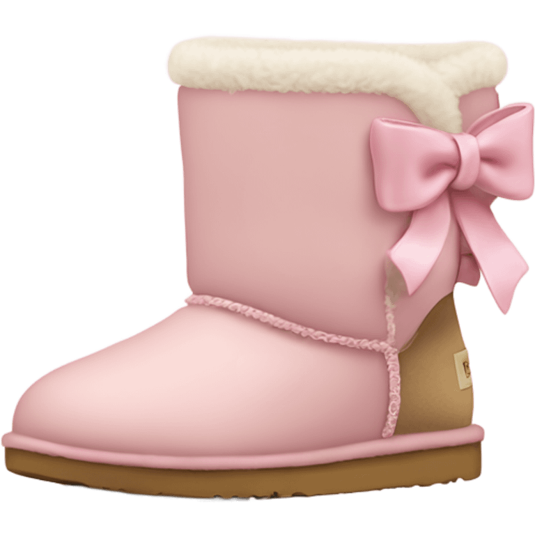 Mini light pink uggs with bow emoji