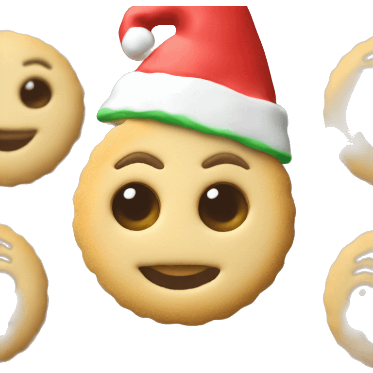 Sugar cookie with elf hat on it  emoji