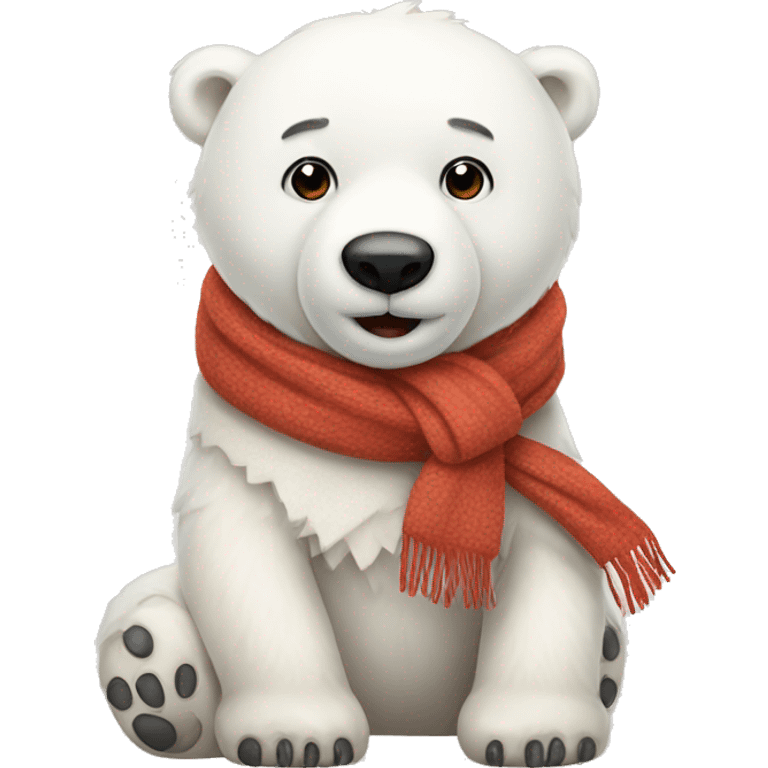 cute polar bear with scarf emoji