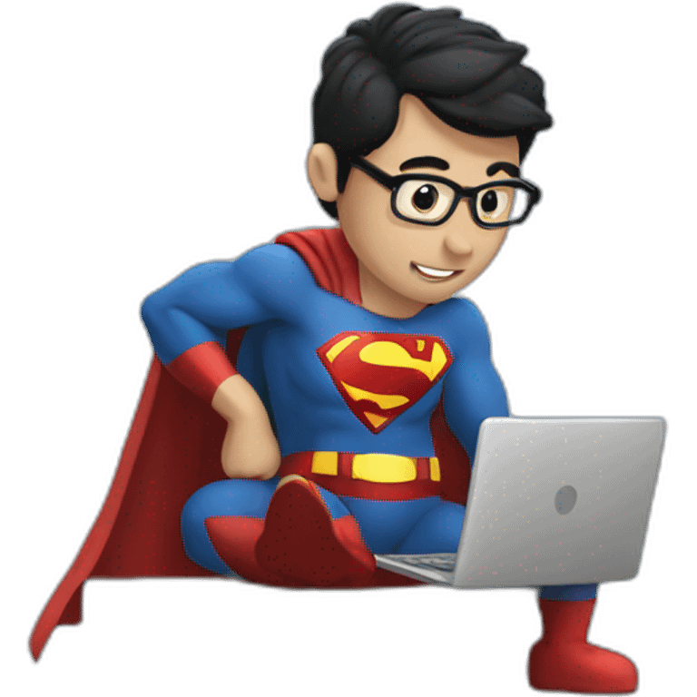 superman with laptop emoji