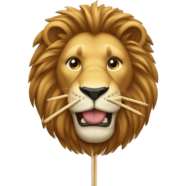 Lion with toothpick  emoji