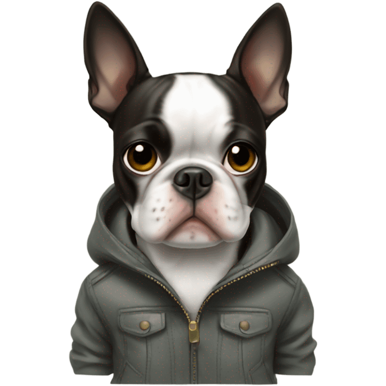 Boston Terrier with Jacket emoji