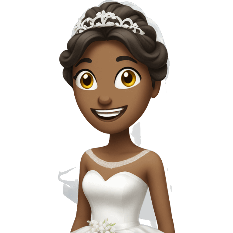 Ecstatic brunetter bride emoji