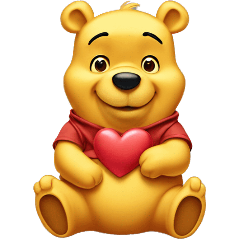 Winnie the Pooh with heart eyes emoji