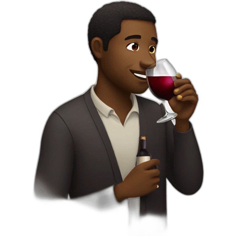 Black man drinking wine emoji