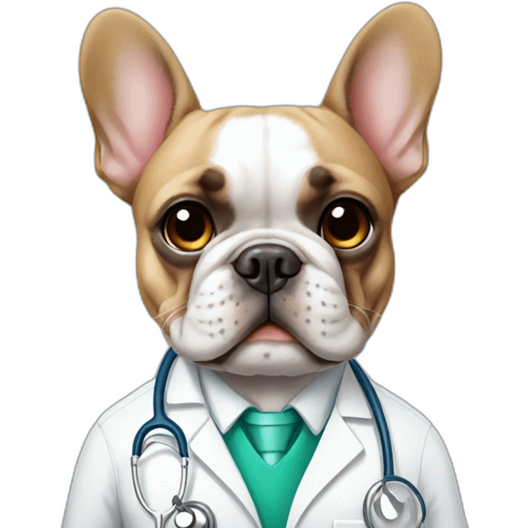 French bulldog doctor emoji