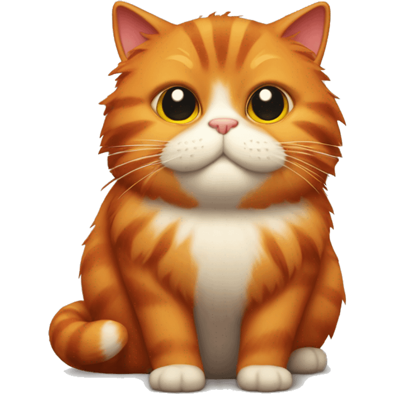 A fat red fluffy cat emoji