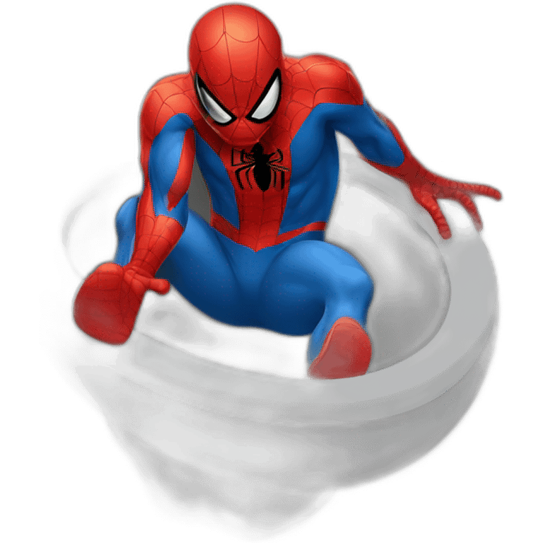 spiderman taking poop emoji