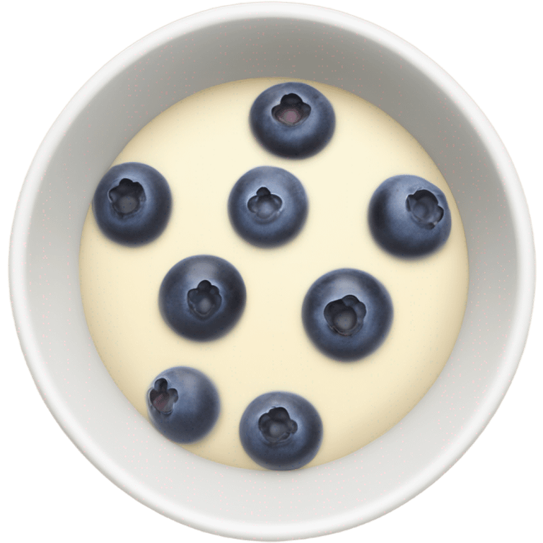 White acai bowl with blueberries , view from top, minimalism  emoji