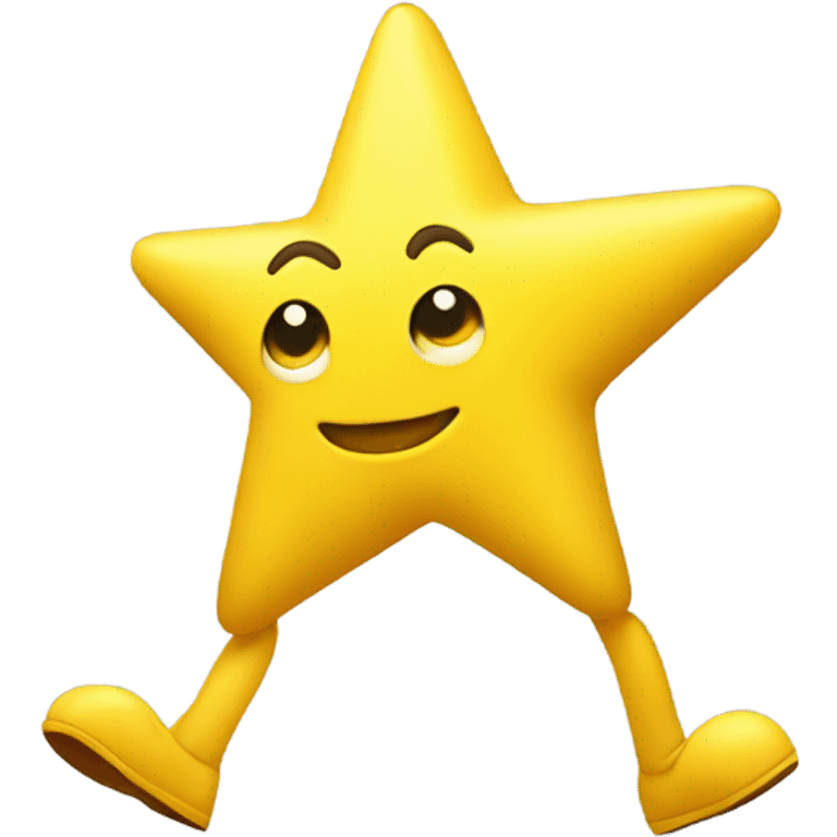 A yellow star with legs, walking emoji