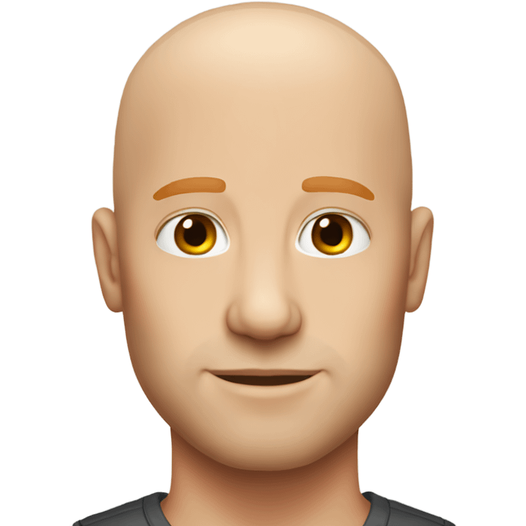 White male bald red hair emoji