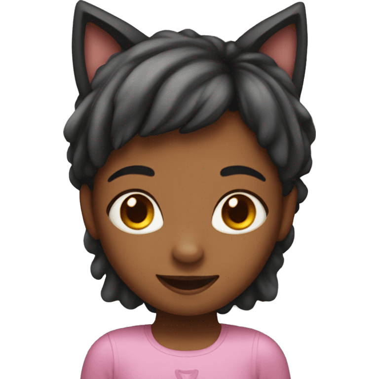 little girl with cat ears emoji