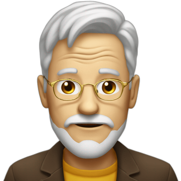 Old man gold hair dinking cofee emoji