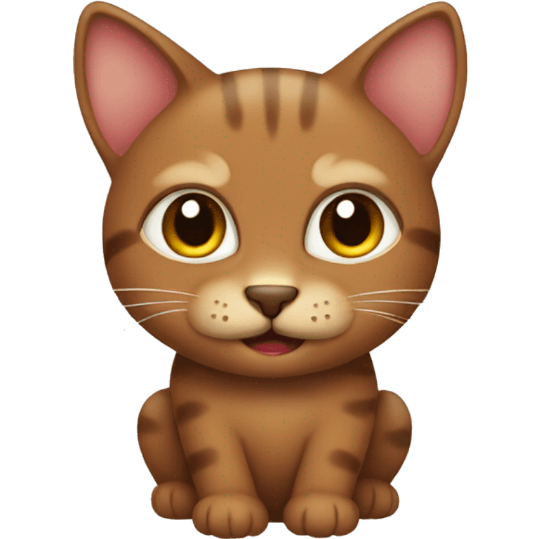 Cute brown cat emoji