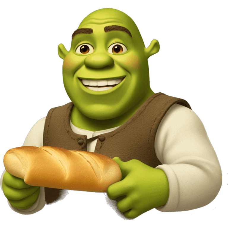 shrek with a a baguette emoji