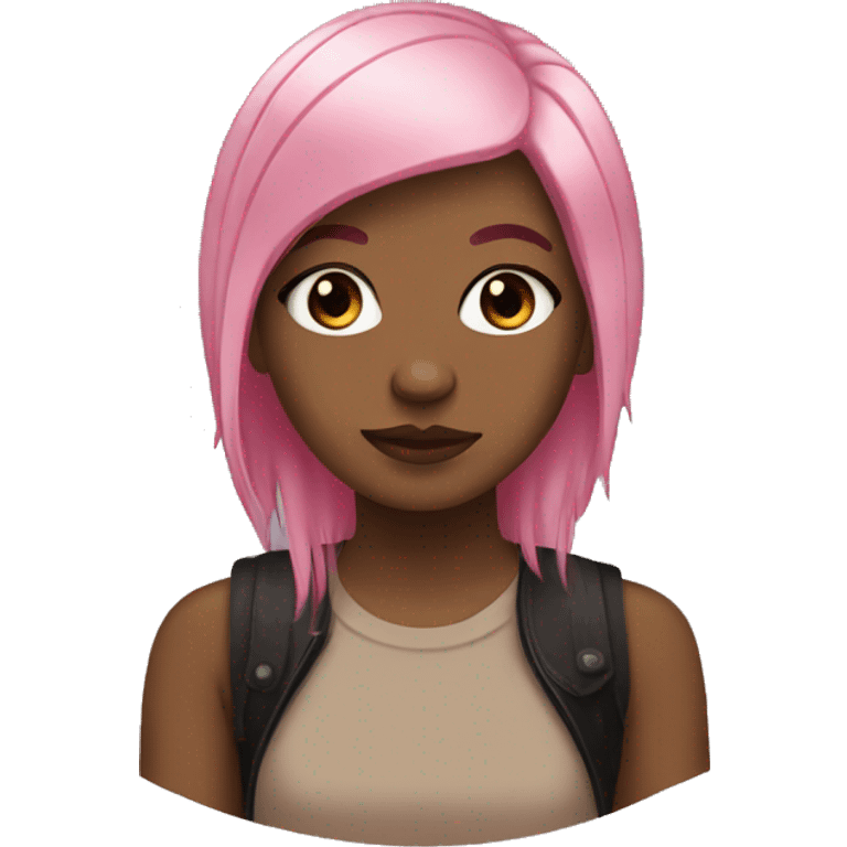 emo girl brown skin pink hair  emoji