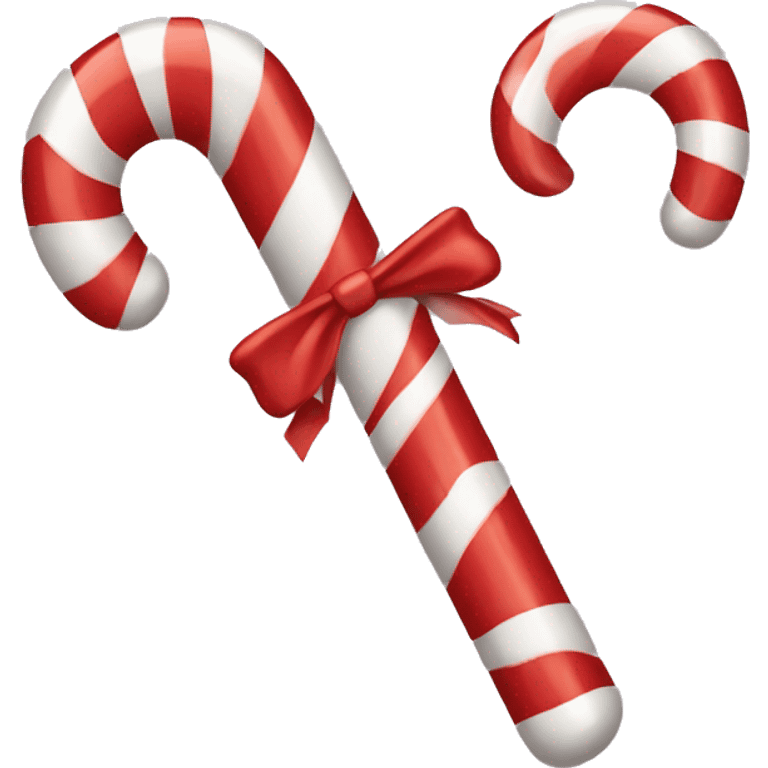 Candy cane with bow emoji