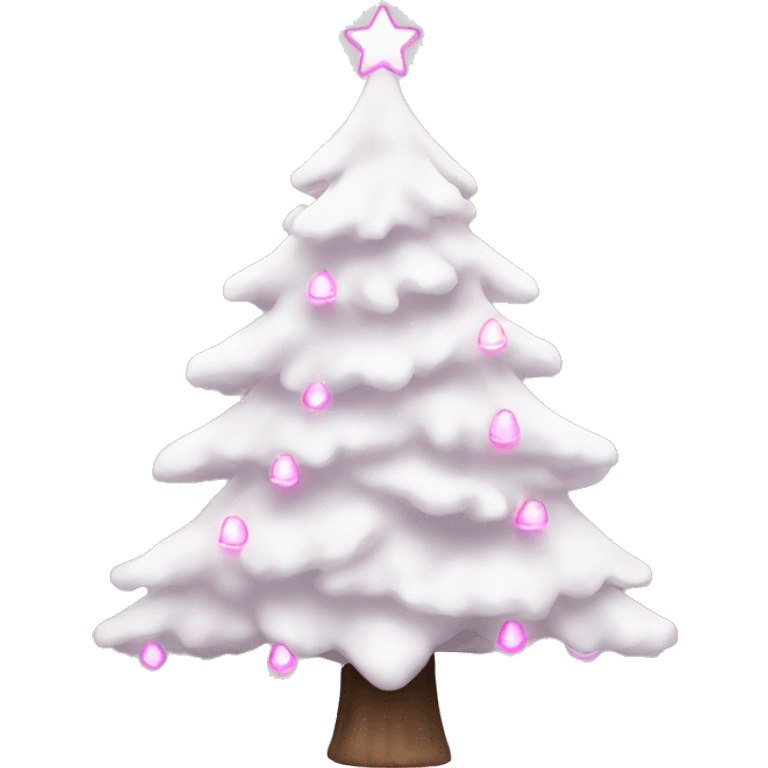 White New year tree with pink lights emoji