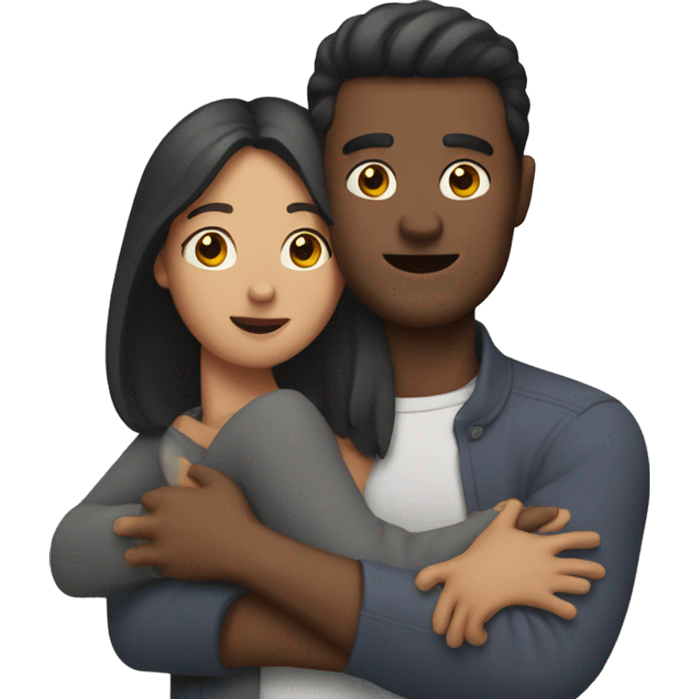 Man being held by woman emoji