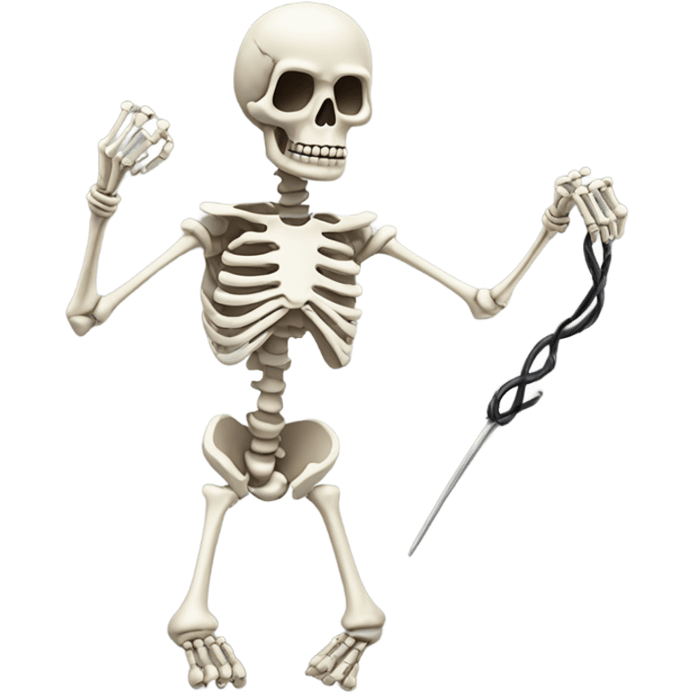 Skeleton with whip emoji