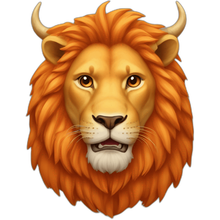 Orange lion with spanish bull emoji