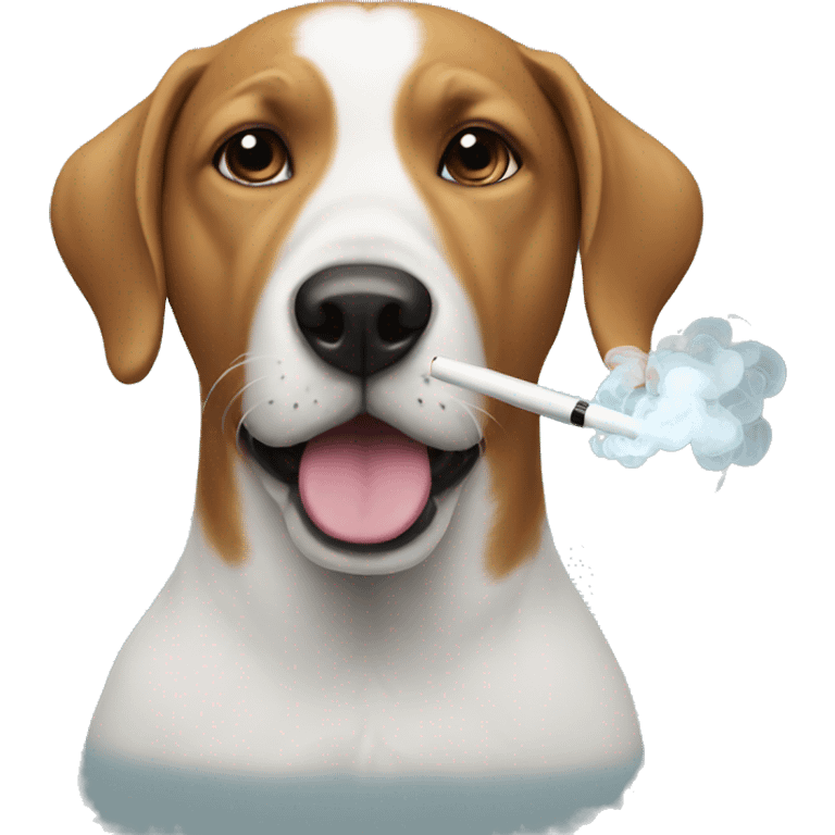 Dog with vape emoji