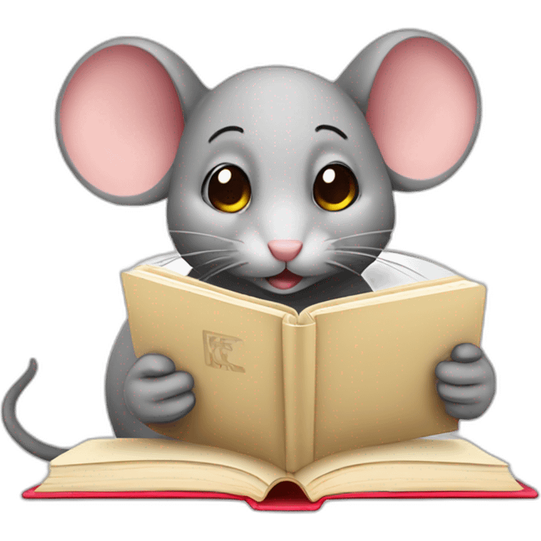 Mouse with book emoji