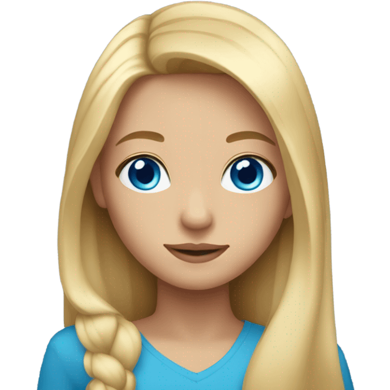 A girl with blonde hair, blue eyes emoji