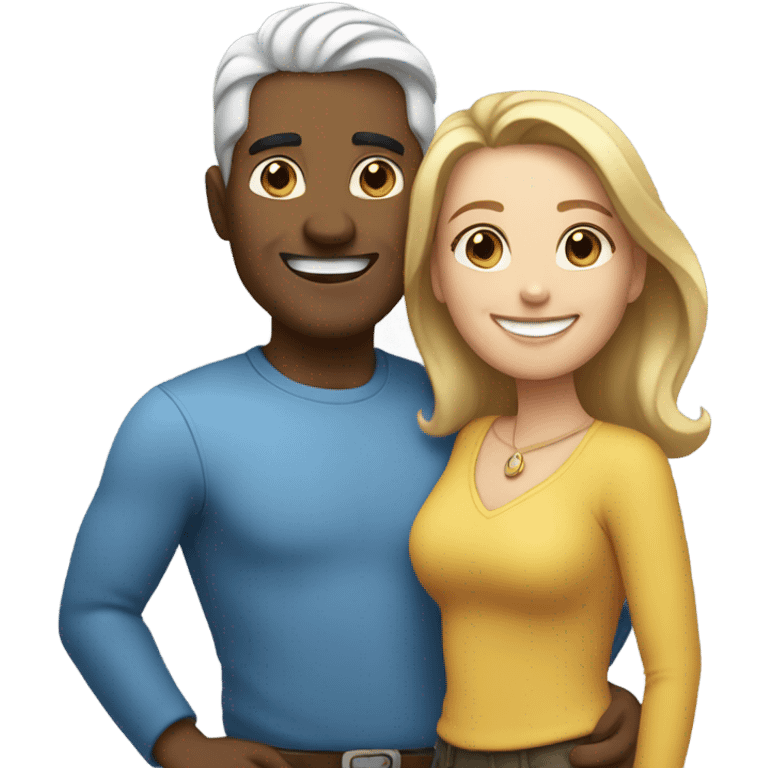 Hispanic Man and white woman best friend emoji