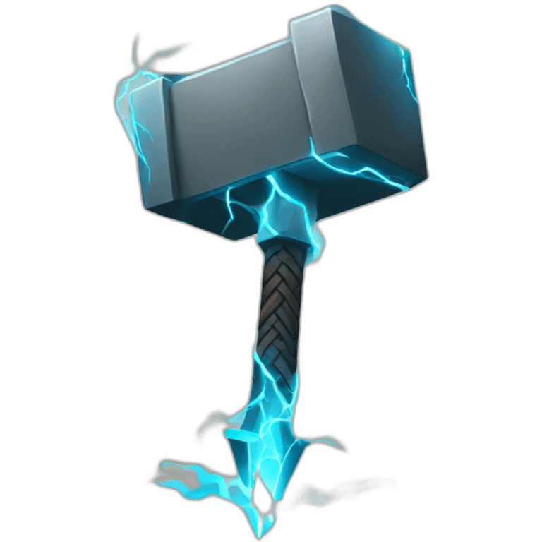 mjolnir with lightning emoji