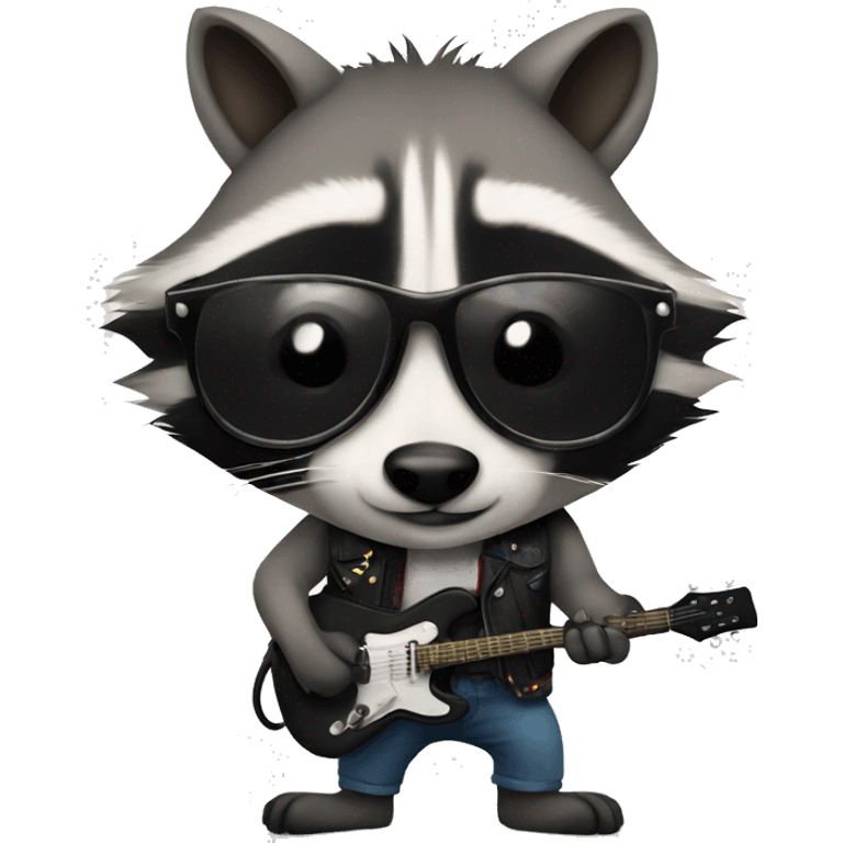 Rockstar raccoon emoji