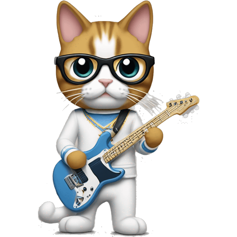 4 cats dressed as the band weezer emoji