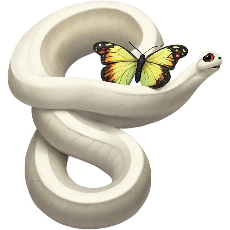 White snake with wings of butterfly  emoji