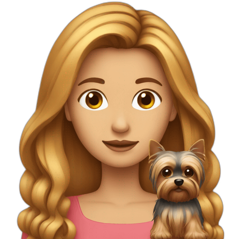 Lady—longhair-with-yorkie-on-hand emoji