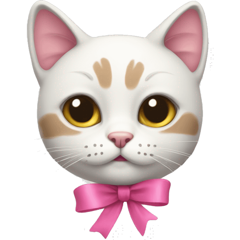 cat with pink ribbon emoji