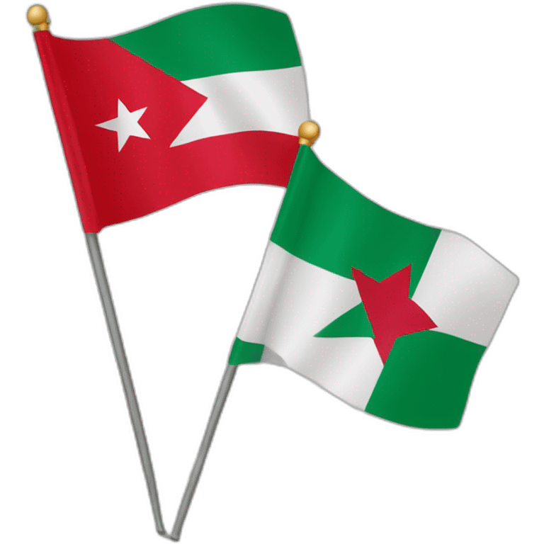 Drapeau du Maroc et le drapeau de la Palestine emoji