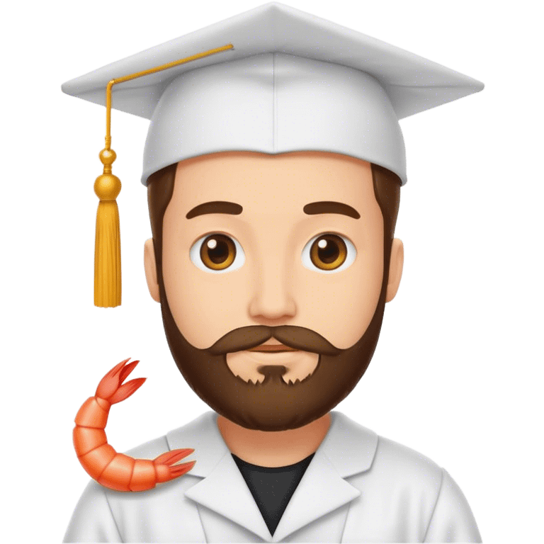 phd white graduate with beard but is the shrimp emoji emoji