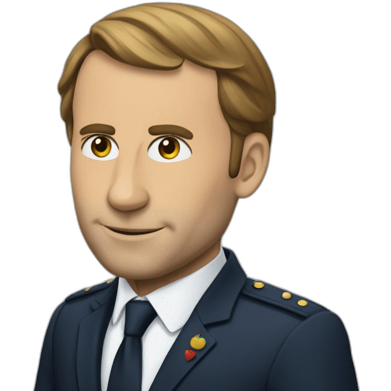 Macron avec une pomme emoji