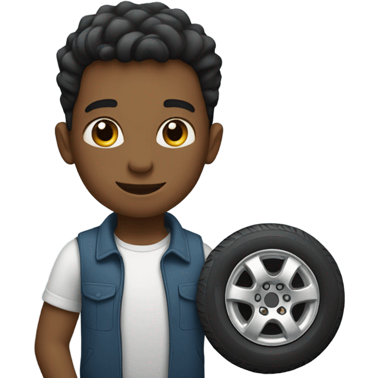 Boy taking tires emoji