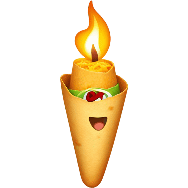 Burrito with a birthday candle emoji