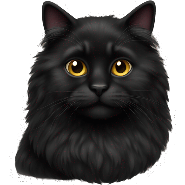 black fluffy cat emoji