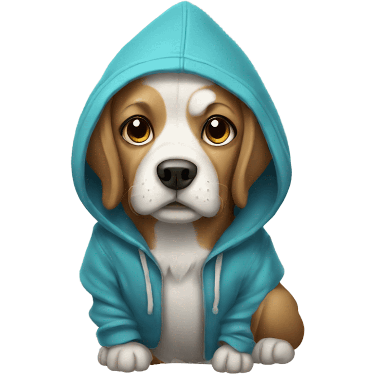 Dog wearing hoodie emoji