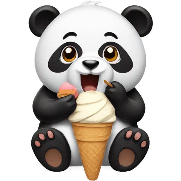 Panda eating ice cream emoji