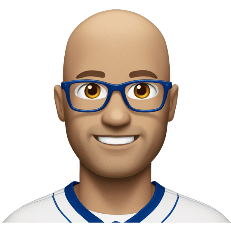 Bald white man with glasses wearing La dodgers jersey emoji