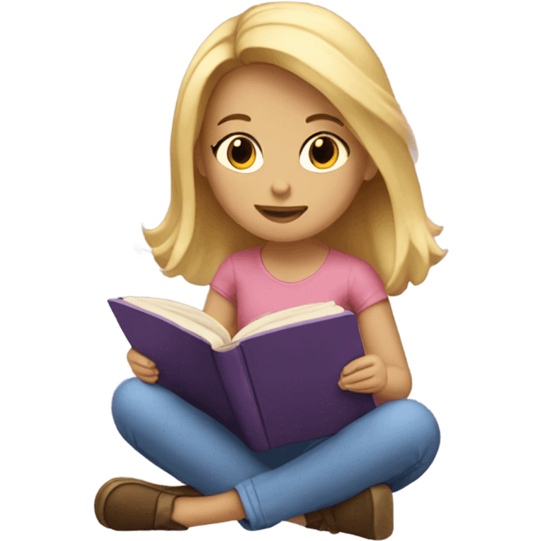 Blonde girl reading book emoji