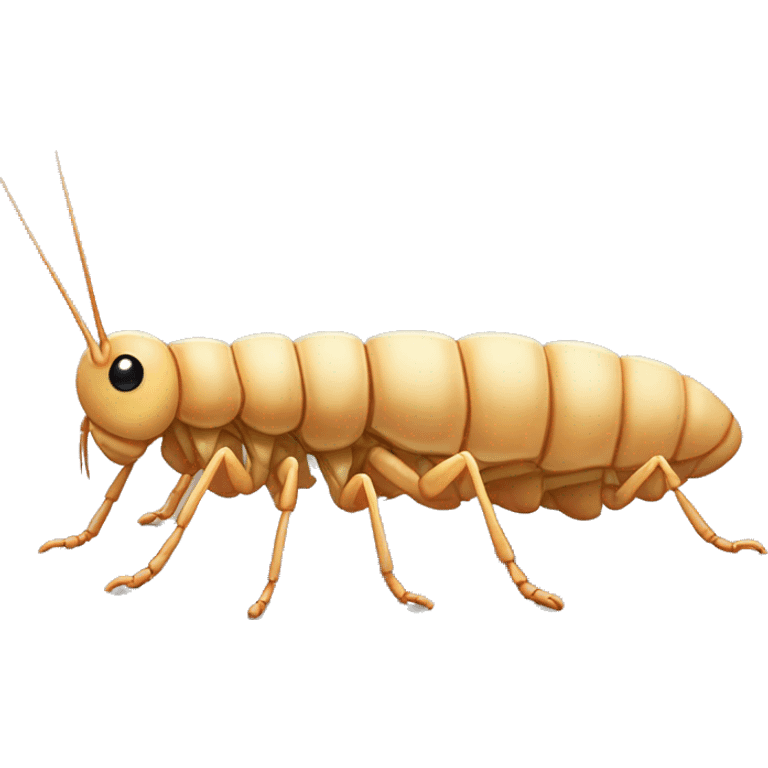 Beige Grasshopper centipede prawn adorable eyes long antennae emoji