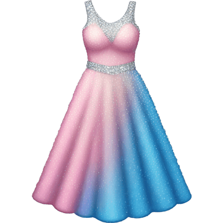 sparkly light pink and blue dress  emoji