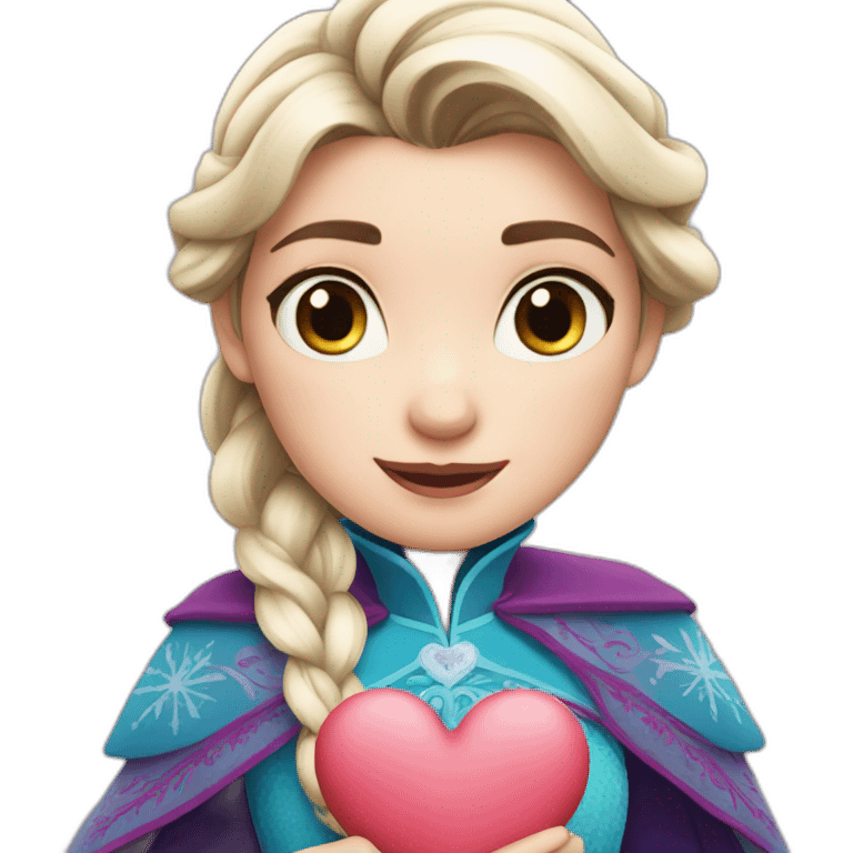 Anna in Frozen holding a heart emoji